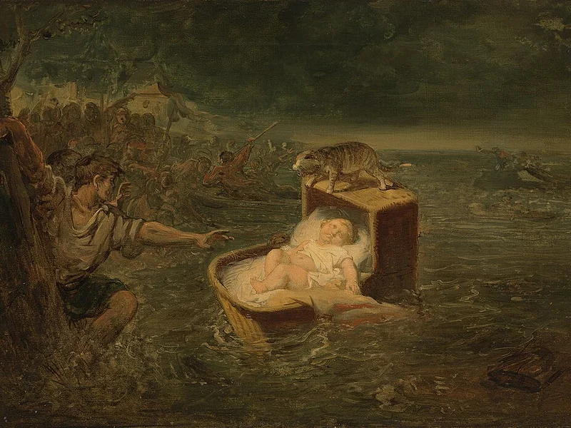 1822-Johannes Hinderikus Egenberger - Il miracoloso salvataggio di un bambino durante l'alluvione di Sant'Elisabetta - Museo di Amsterdam